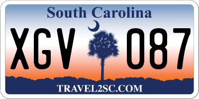 SC license plate XGV087