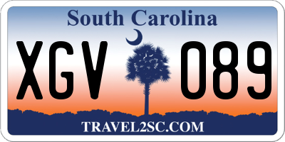SC license plate XGV089