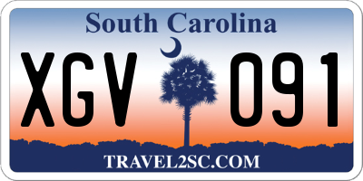 SC license plate XGV091