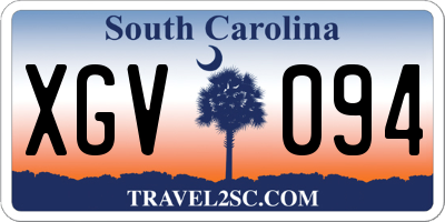 SC license plate XGV094