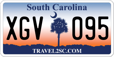 SC license plate XGV095