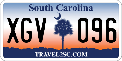 SC license plate XGV096