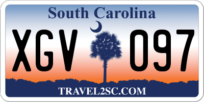 SC license plate XGV097