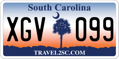 SC license plate XGV099