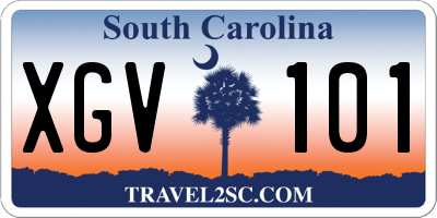 SC license plate XGV101