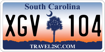 SC license plate XGV104