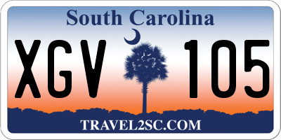 SC license plate XGV105
