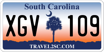 SC license plate XGV109