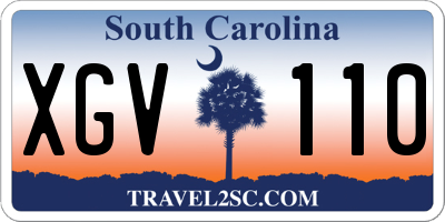 SC license plate XGV110