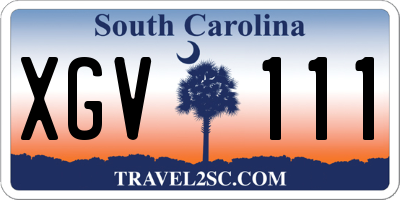 SC license plate XGV111
