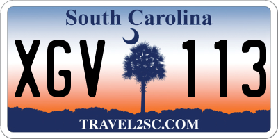 SC license plate XGV113