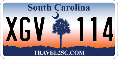 SC license plate XGV114