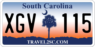 SC license plate XGV115