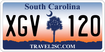 SC license plate XGV120