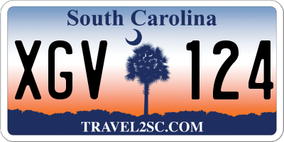SC license plate XGV124
