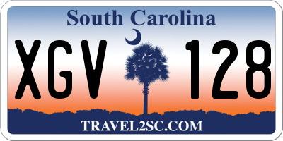 SC license plate XGV128