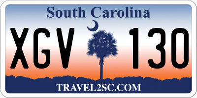 SC license plate XGV130