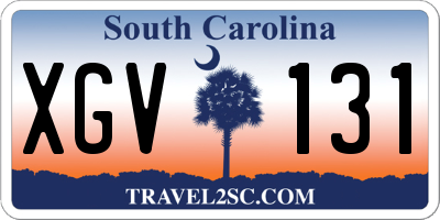 SC license plate XGV131
