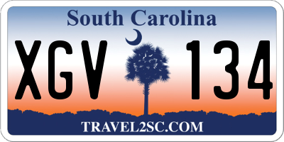 SC license plate XGV134