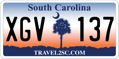 SC license plate XGV137