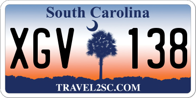 SC license plate XGV138
