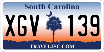 SC license plate XGV139