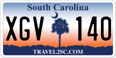 SC license plate XGV140