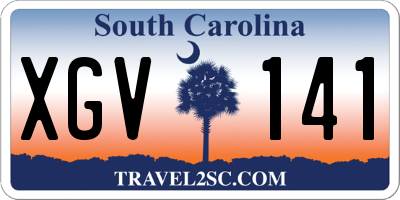 SC license plate XGV141