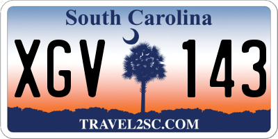 SC license plate XGV143