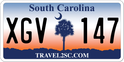 SC license plate XGV147