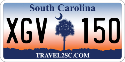 SC license plate XGV150