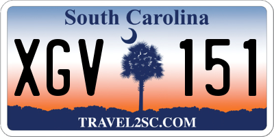 SC license plate XGV151