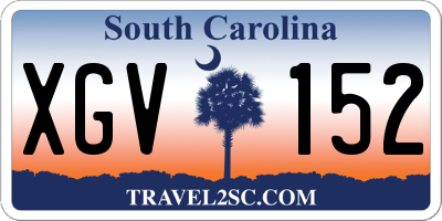 SC license plate XGV152