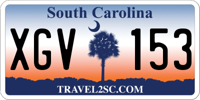 SC license plate XGV153