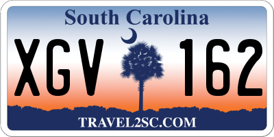 SC license plate XGV162