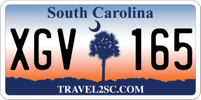 SC license plate XGV165