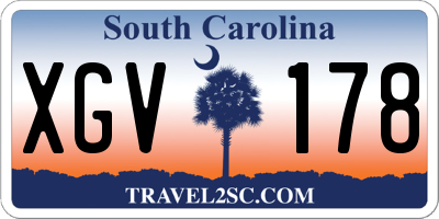 SC license plate XGV178