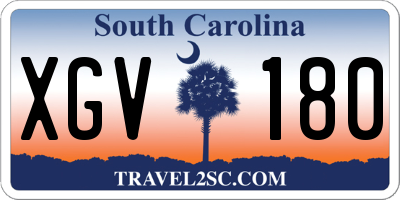 SC license plate XGV180