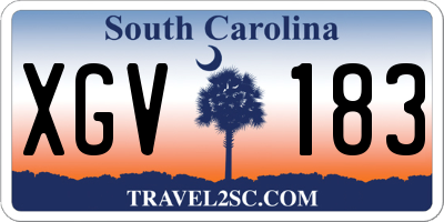 SC license plate XGV183