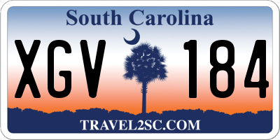 SC license plate XGV184