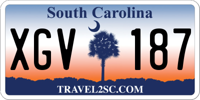 SC license plate XGV187