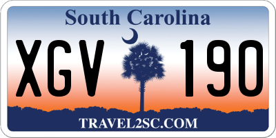 SC license plate XGV190