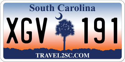 SC license plate XGV191