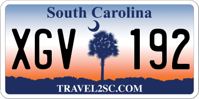 SC license plate XGV192