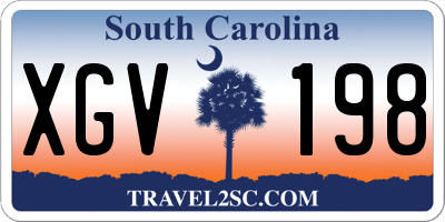 SC license plate XGV198