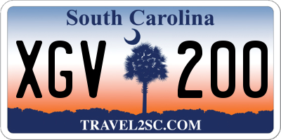 SC license plate XGV200