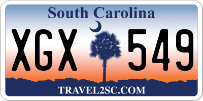 SC license plate XGX549