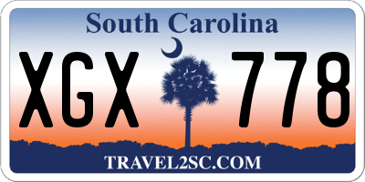SC license plate XGX778