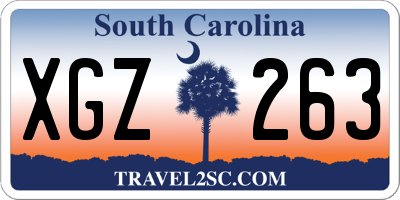 SC license plate XGZ263