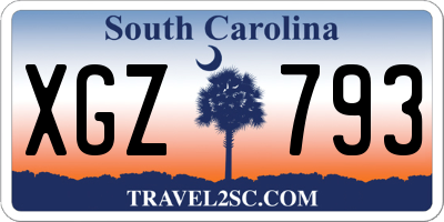 SC license plate XGZ793